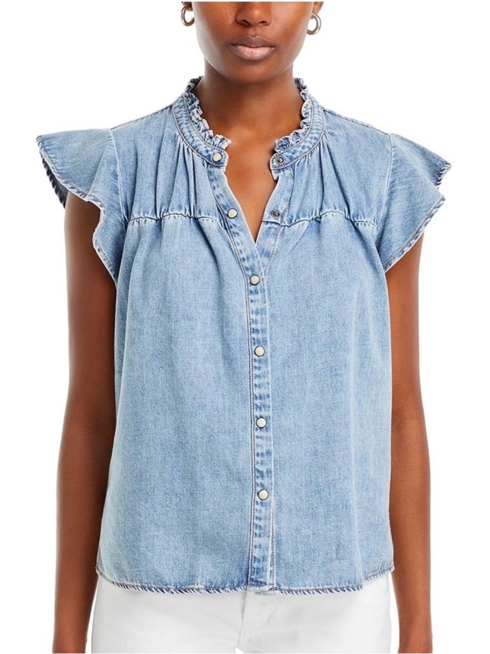 NWT | RAILS | Ruthie Denim Ruffle Top | XS